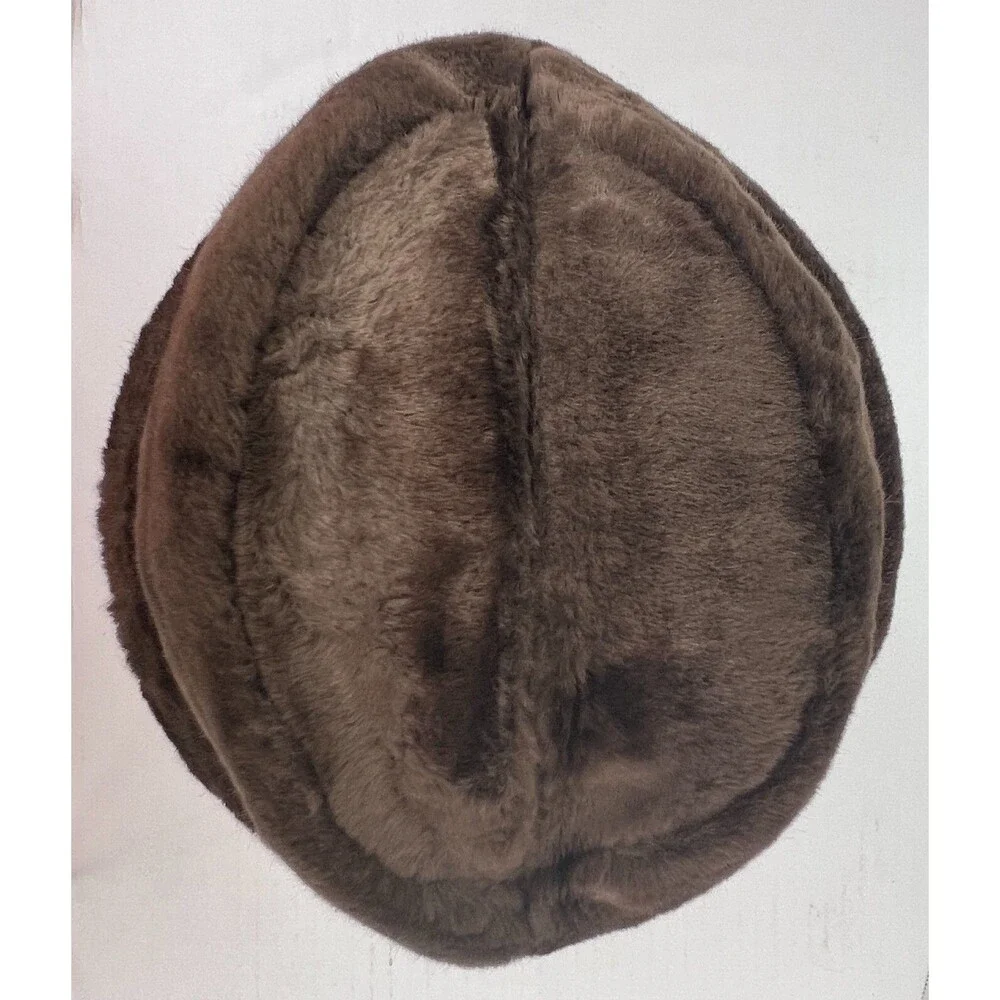 Vtg Large Country Gentleman Winter Faux Fur Trapper Ushanka Hat W/ Ear Coverings